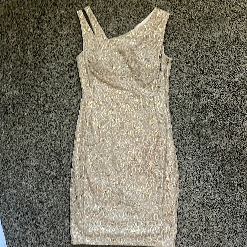 Gold sequin cocktail dress